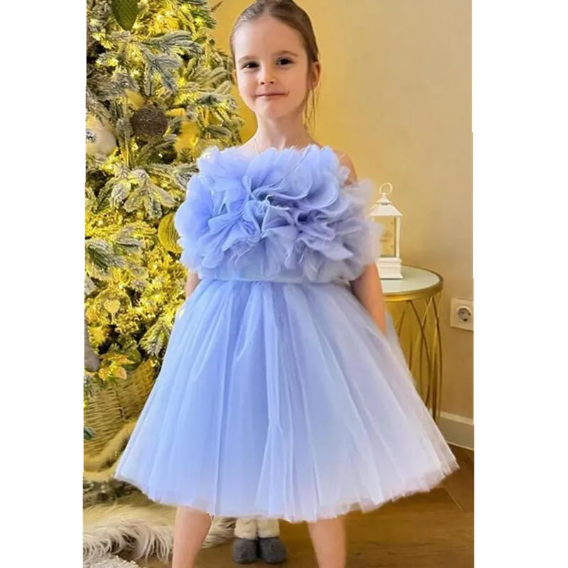 2024 New Girls Evening Princess Ball Gown Children Elegant Cute Sleeveless Birthday wedding Festival Party Dresses y1251