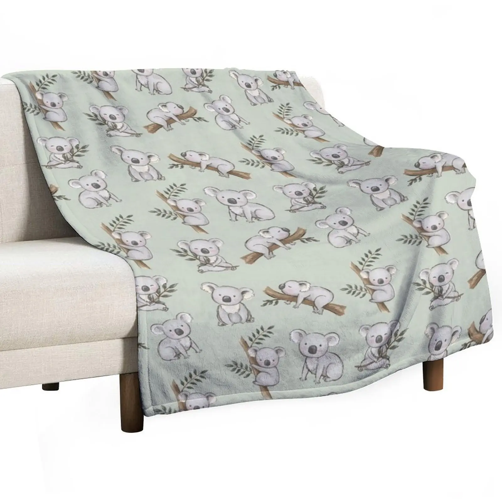 

Aussie Animals: Cute Koalas Set Throw Blanket Decorative Sofas Soft Plush Plaid Blankets