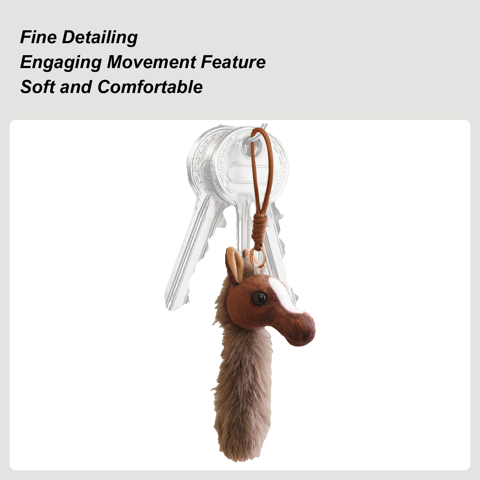 Horse Keychain Cute Horse Head Keyring Plush Keychain For Women Men Kids Purse Wallet Backpack Decoration Home School