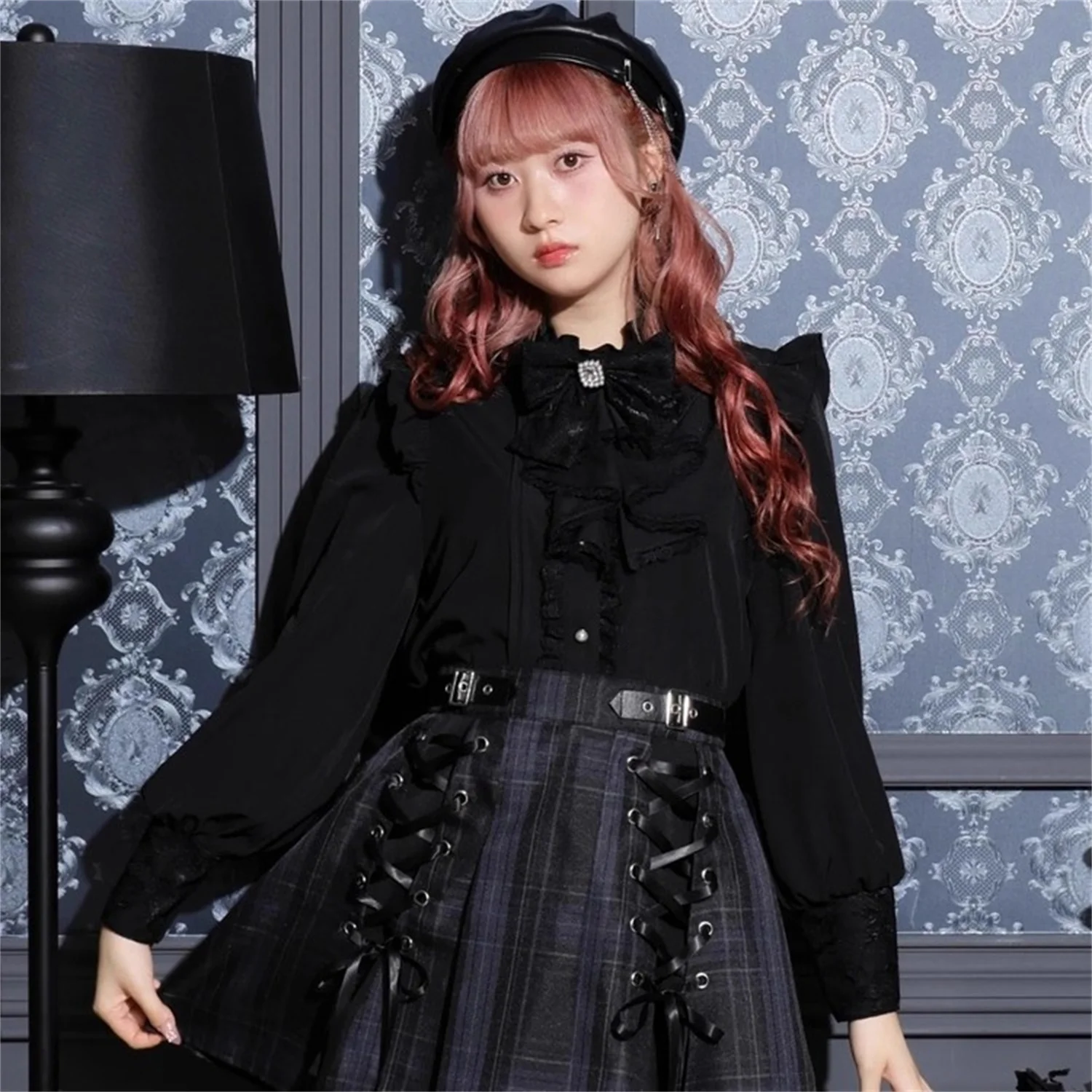 Noemi M3 New Sweet Cute Long Sve irt Detachable Bow Tie Polyester Fiber Straight Cut Lightweight Summer Faion Women's...