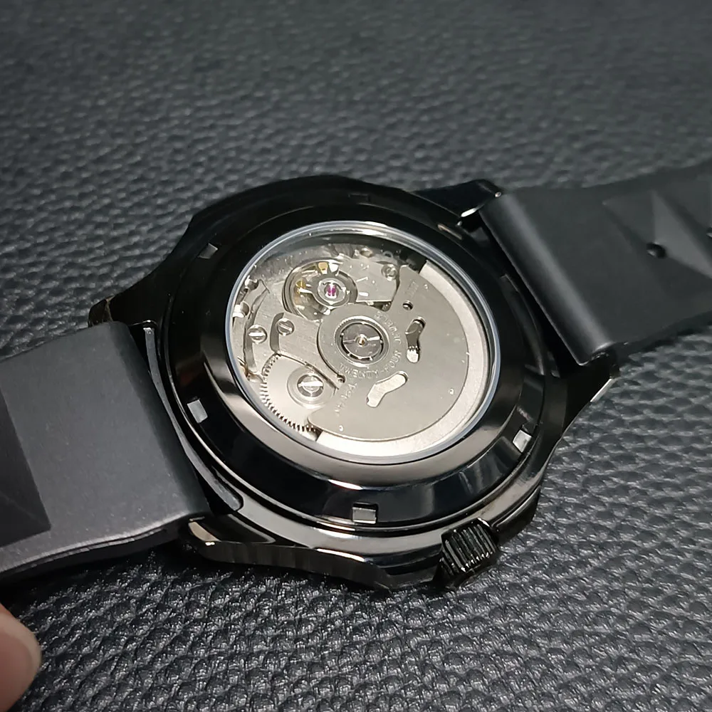 39.5 مللي متر ساعة رجالية حافظة من الفولاذ المقاوم للصدأ بها حلقة داخلية تناسب NH 35 NH36 NH70 ساعة يد تعمل بالحركة الياقوت الزجاج ساعات المعصم أجزاء