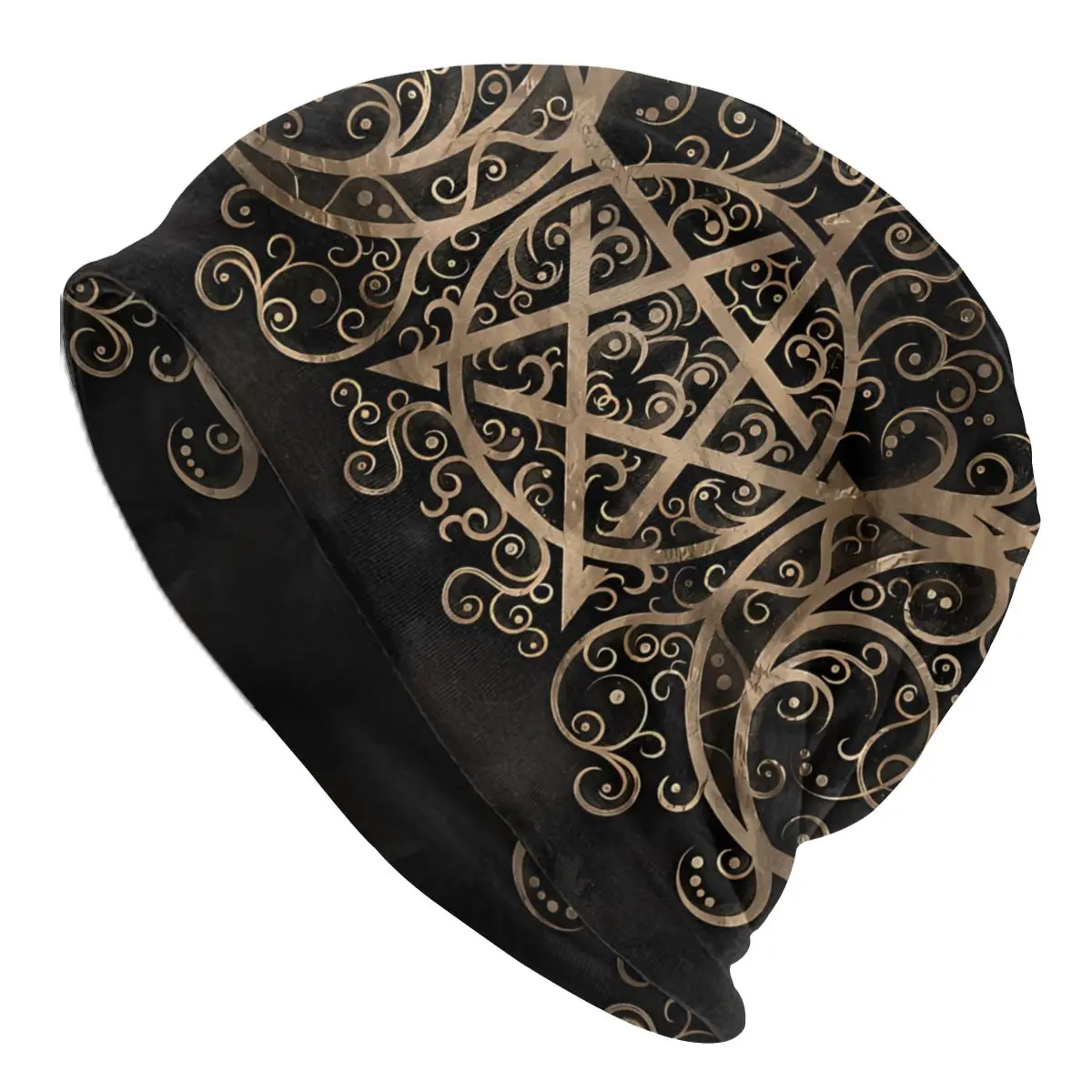 

Thin Skullies Beanies Caps Triple Moon - Triple Goddess Pentagram Hat Sport Sports Bonnet Hats for Men Women