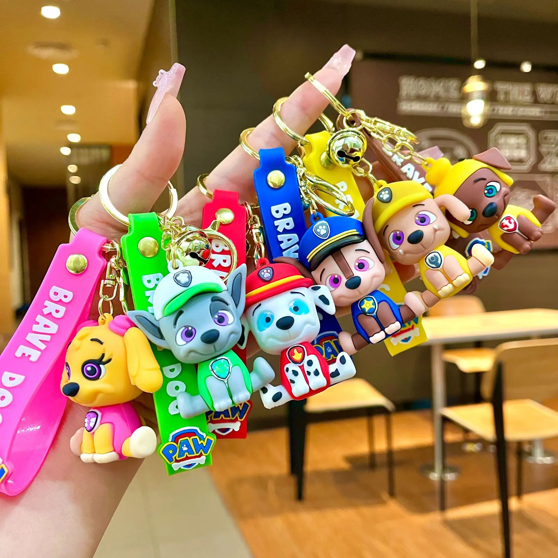 Llavero de Patrulla Canina con Figura de Silicona, Adorno para Bolsos, Accesorios, Regalo de Cumpleaños