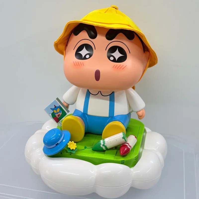 

Genuine Areax Crayon Shin Chan Building Block Tap Light Brick Assembly Touch Night Lamp Desktop Ornament Valentines Fans Gift