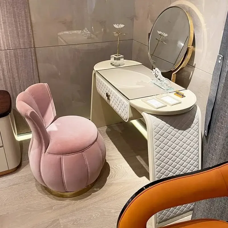 

Decorations Retro Vanity Desk Slim Small Girl Bedside Bedroom Vanity Desk Dressers White Lounges Coiffeuse Furniture For Home