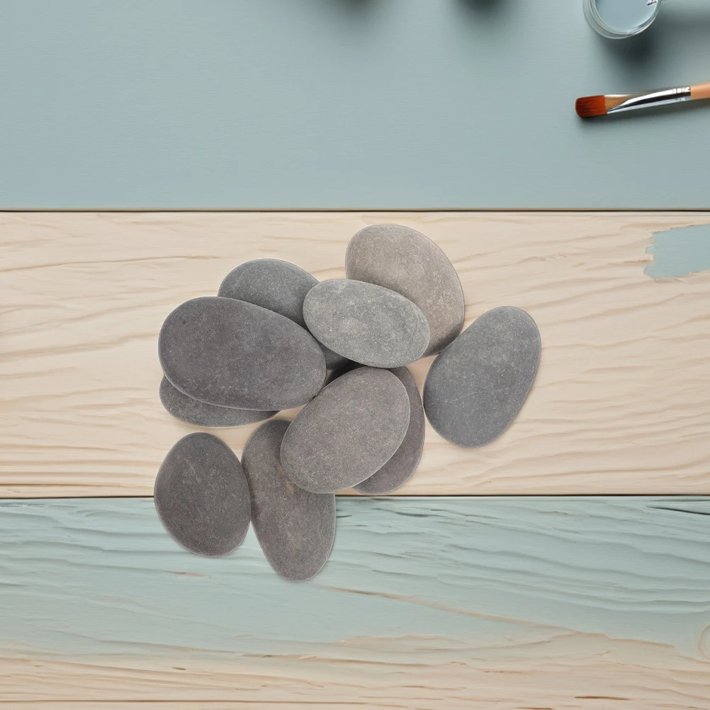

10 Pcs Children Hand Painted Stones Creative Polished Rocks for Art Crafts Pebbles Landscape Fish Tank Tiles