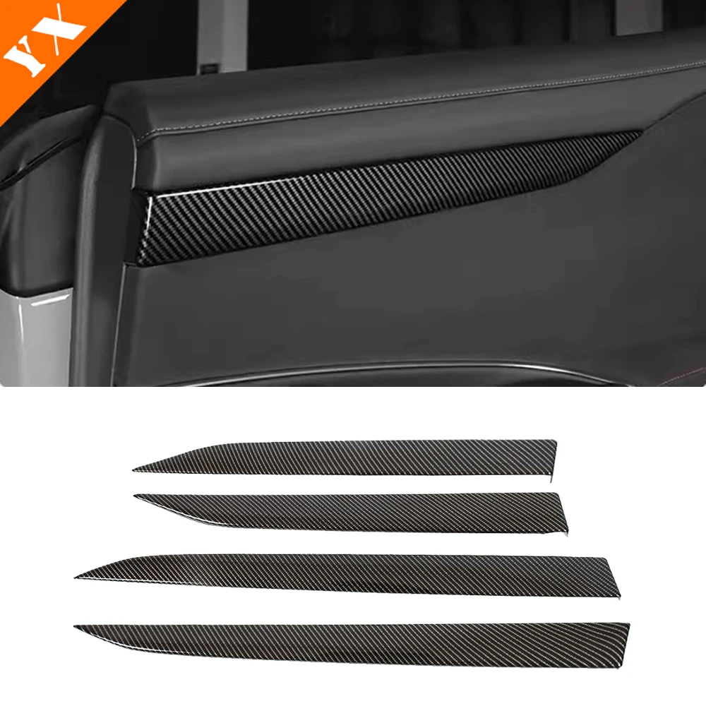 For xiaomi SU7 Pro MAX Accessories Carbon Black Car Door Handle Bowl Cover Decorative Protective Auto Inner Door Plat Trim 4pcs