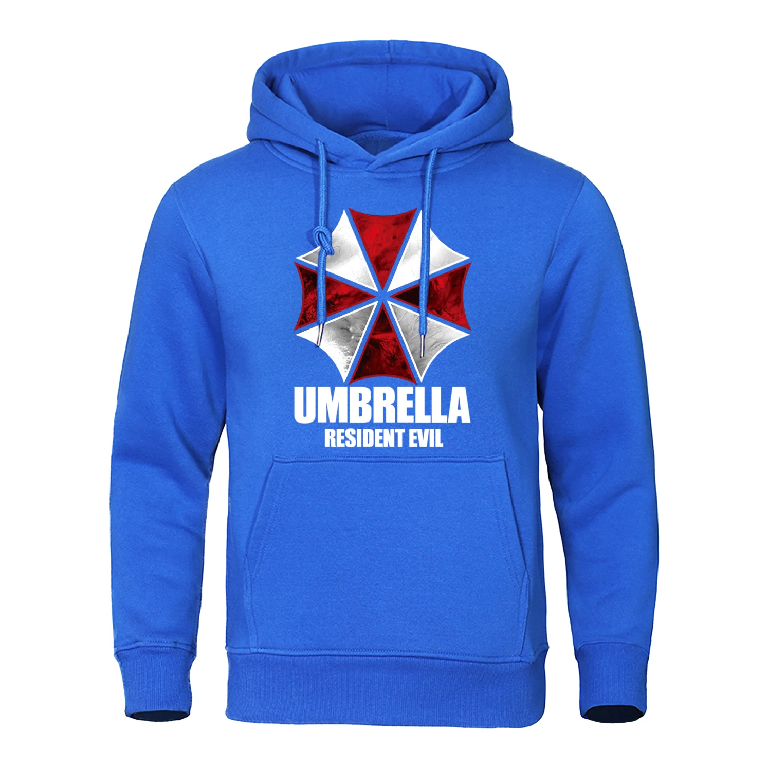 Red And White Protective Umbrella Hoody Mens Personality Loose Hoodie Fashion Pullover Sweatshirt Oversized Fleece Clothing Man