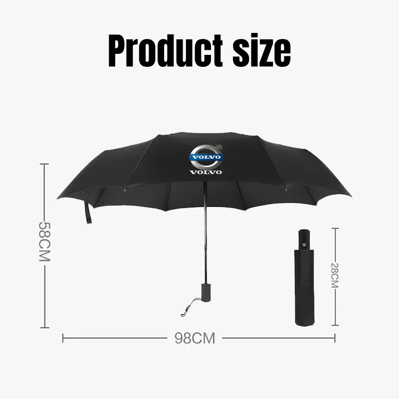 Car Styling Car Portable Folding Automatic Three Folding Umbrella Sunshade For Volvo XC90 V90 V60 XC60 V40 S80 S60 S90 C40 XC40