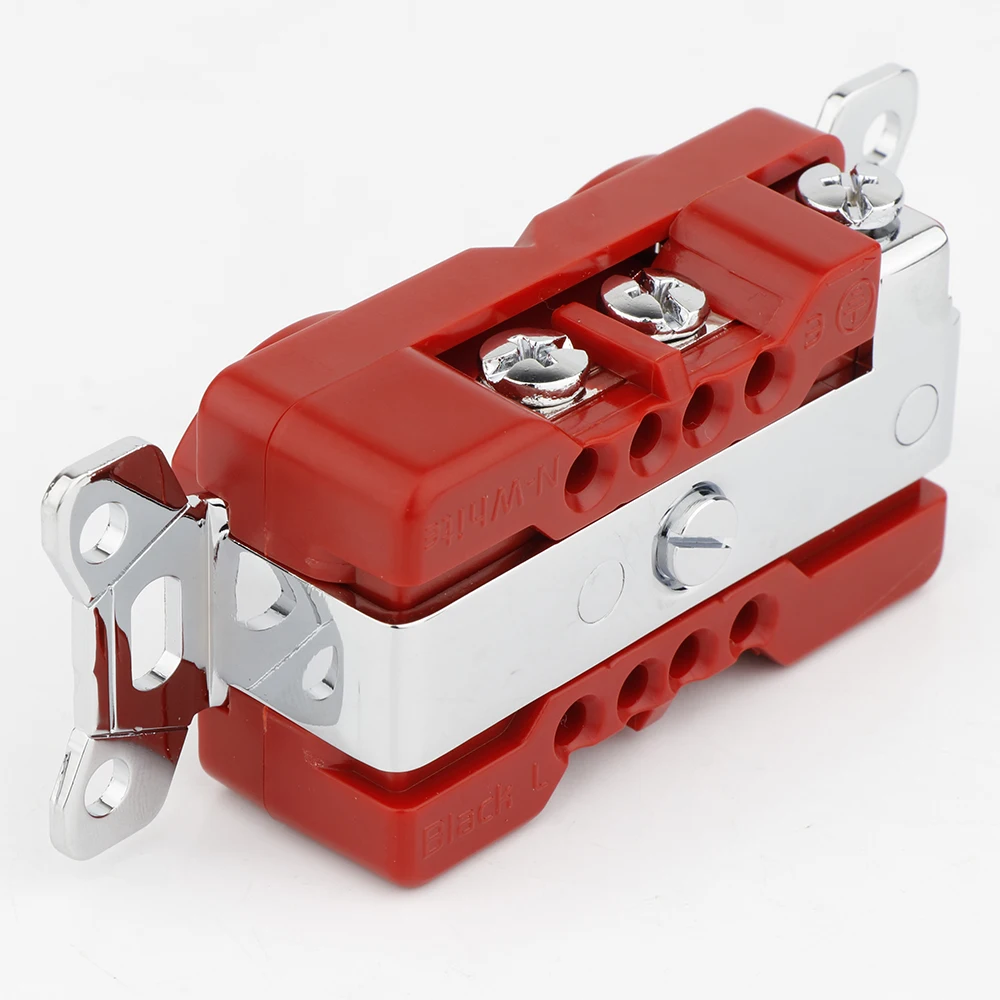 ช่อง20A ไฟฟ้ากระแสสลับชุบทองทองแดงแผ่นชุบโรเดียม86 120เต้ารับติดผนัง