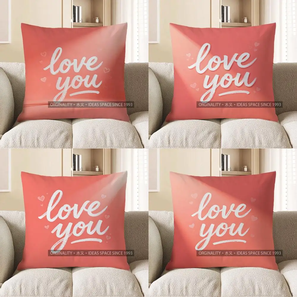 

2D наволочка с цифровым принтом Love You в форме сердца, чехол для подушки, подходит для дивана, спальни, автомобиля, наволочка