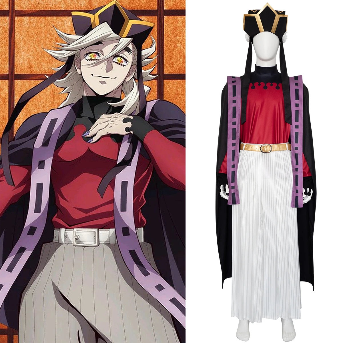 

Twelve Kizuki Cult Leader Upper Rank Two Douma Doma Cosplay Costume Anime Manga Oufit Kimono Halloween