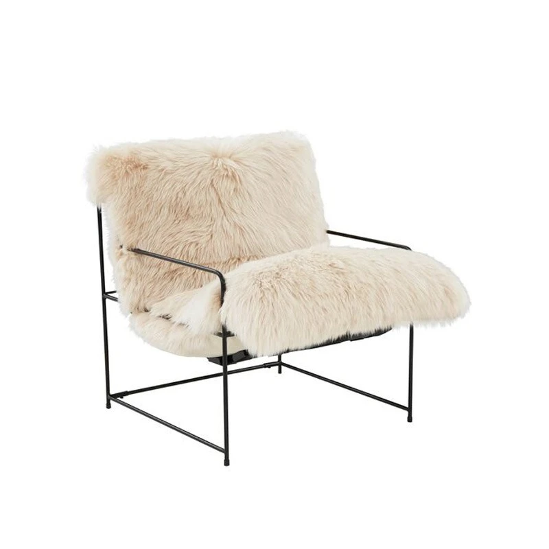 

Long plush casual single chair minimalist decorative sofa reading chair