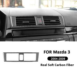 For Mazda 3 2004-2009 Accessories Carbon Fiber Car Center Console Air Conditioning Outlet Vent Trim Frame Decoration Sticker