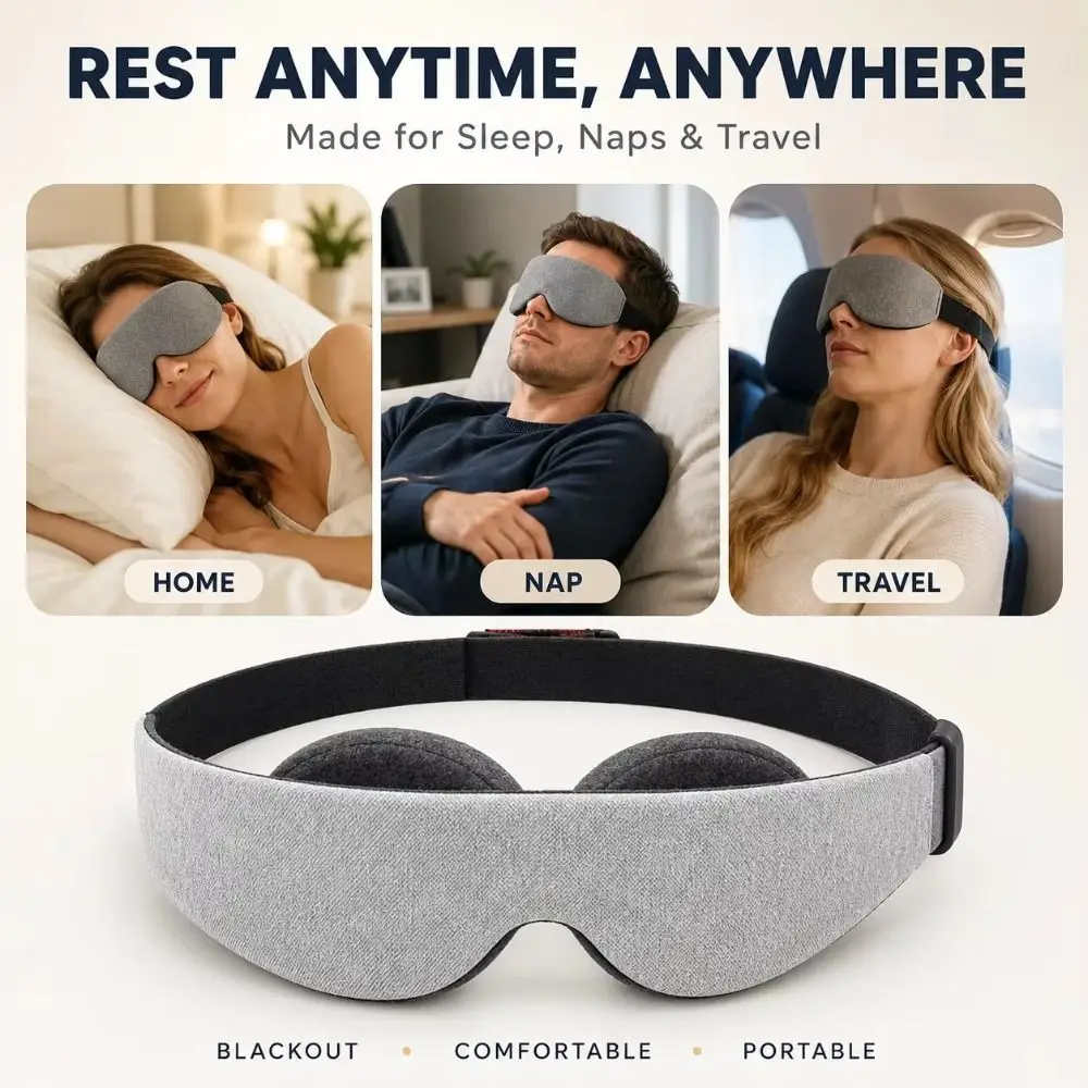 Perfect For Blackout Sleep Mask Zero Eye Pressure Comfortable Blindfold Adjustable Removable Eye Cup Sleep Blindfold Office