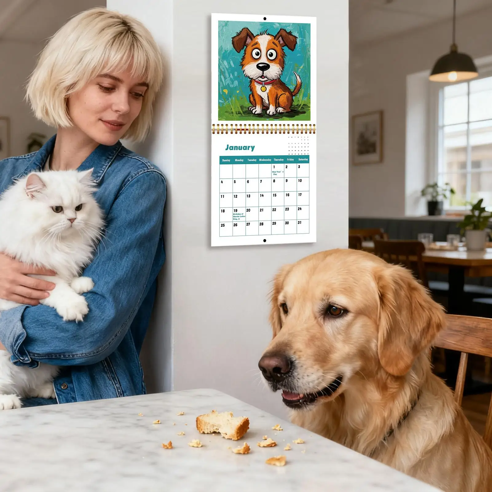 2026 تقويم الحائط الكلب مضحك مخطط شهري 2026 تقويم الحائط 12 شهر لجدول الأعمال المواعيد الجدول الأكاديمي ديكور المنزل #1