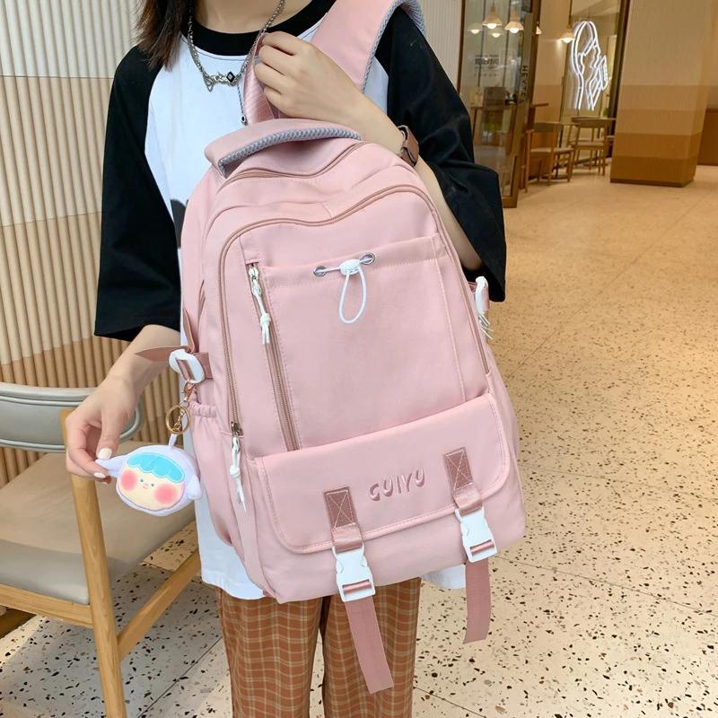 2023 Backpack Women Candy Color Laptop Backpacks Cute Kawaii High School Bags for Teenage Girl Japanese Travel Camping Backpack