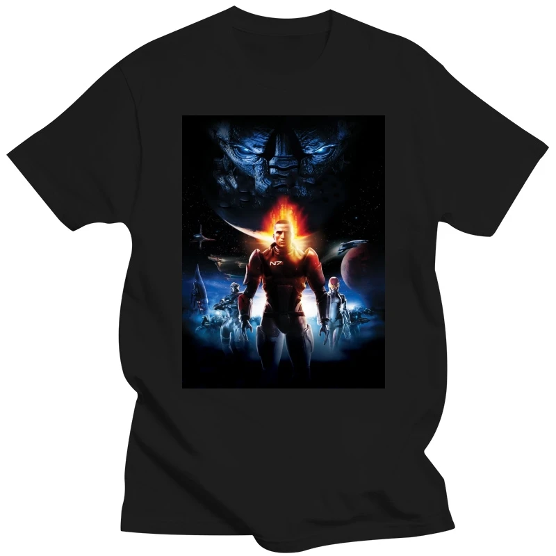 Mass Effect T-shirt Men's Round Neck Short Sleeves Cotton T-shirt