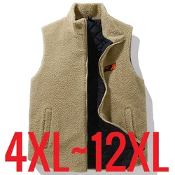 2024 New in Mens Sleeveless Jacket Winter Warm Polar Fleece Padded Vest Men Autumn Plush Big Size Waistcoat Male Large Plus 12XL