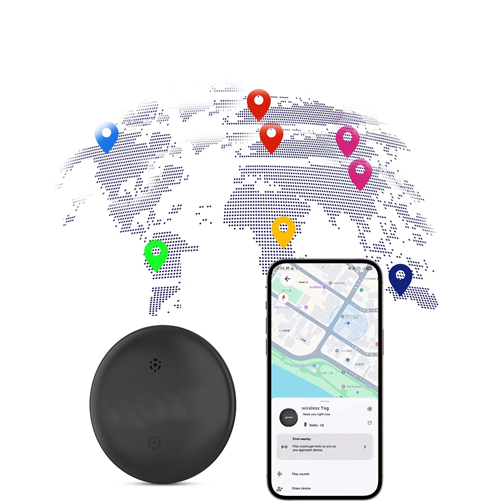 AliExpress CHZHVAN Mini gps Dual System Tracker For Apple Find My/Android Google Find Hub App Item Finder Bike/Bag Locator Tracker