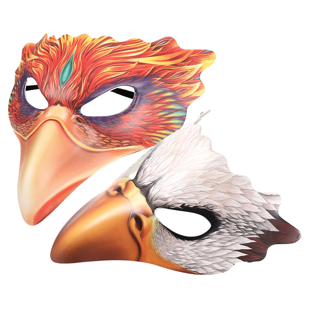 

2 Pcs Birds Animal Mask Cosplay Half Masks Halloween Costume Carnival for Adults