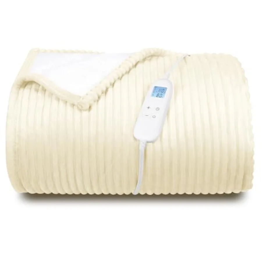 

Electric Heated Blanket Queen Size 84" x 90" 6 Heating Levels and 8h Auto Timer Full Body Fast Heating and Ultra Soft Flannel M