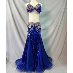 Belly Dancer Performance Outfit for Women High End Customized Sexy Luxury Rhinestone Competition Costume Oriental Dance Suit