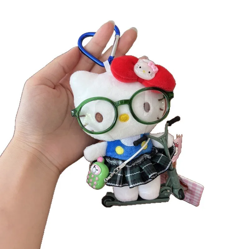 ハローキティスクーターシリーズぬいぐるみバックパックペンダントかわいいキティバッグ人形女の子キーホルダーギフト