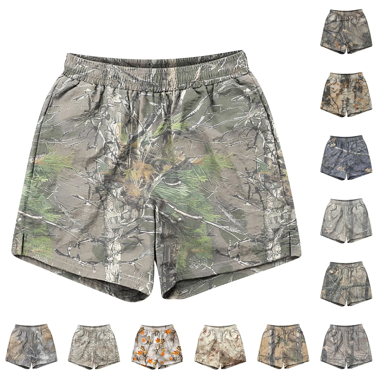 Men'S Casual Athletic Camouflage Print Shorts Korean Reviews Many Clothes  Traf Official Store  Comfortable Pantalones Hombre