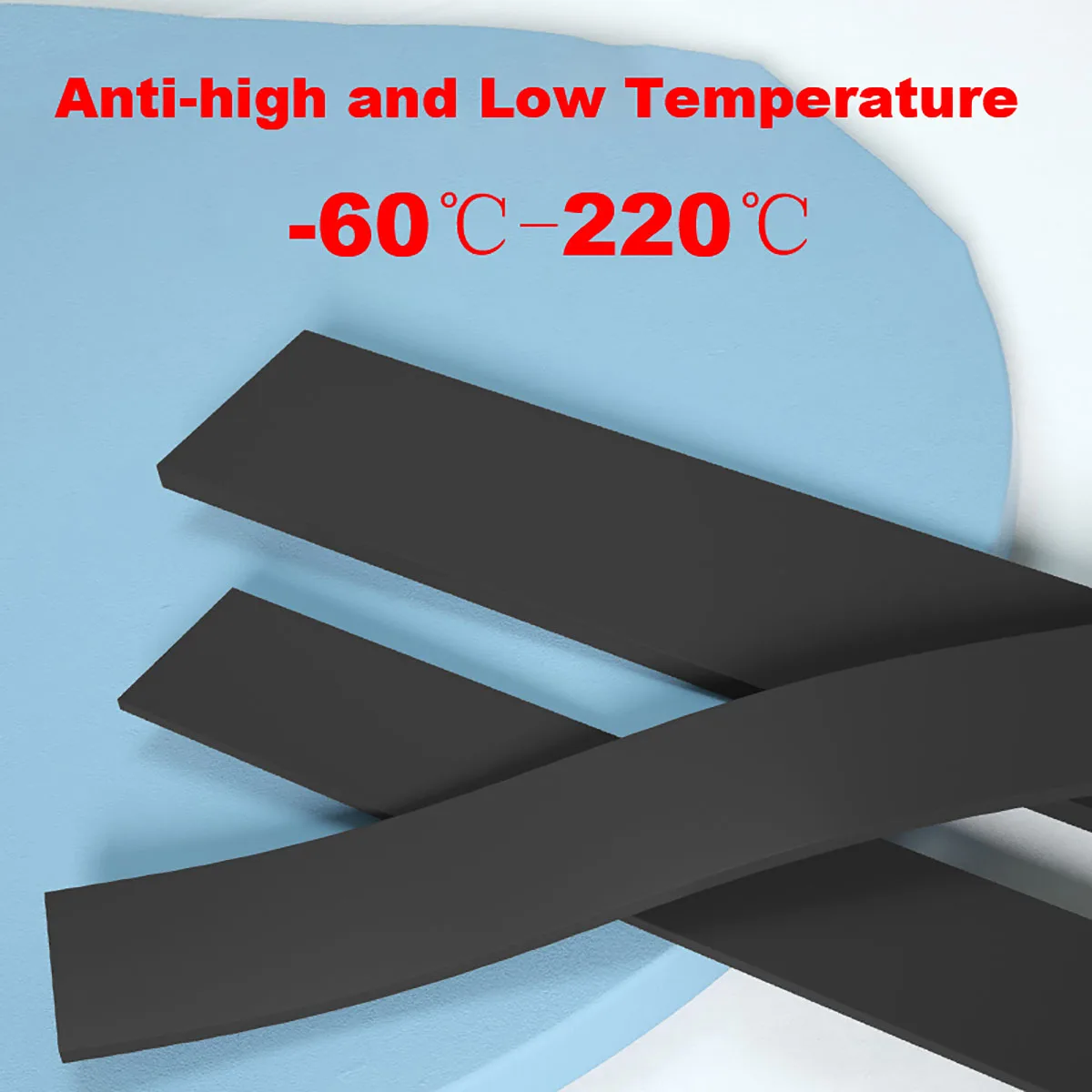 Black Silicone Rubber Seal Strip Width 10/15/20/25/30/40/50mm Thick 1/2/3/5/10mm Anti-Slip Damper Sealing Gasket Heat Resistant