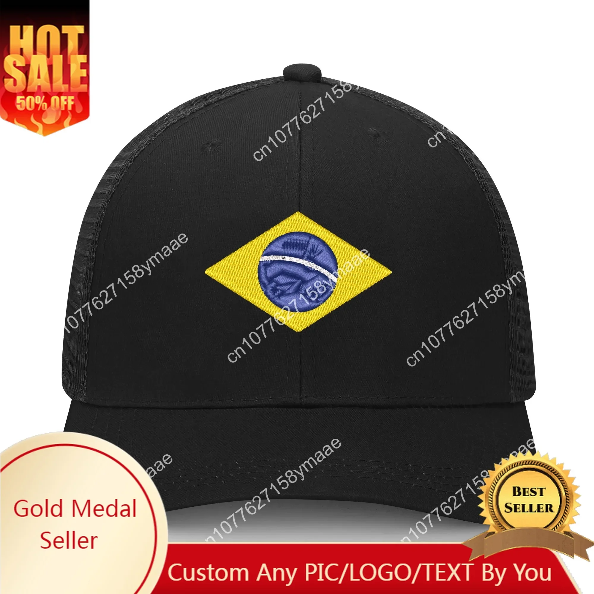 

Brazil Flag Embroidery Hat Mens Womens Sports Baseball Hat Breathable Mesh Summer Sun Visor Headwear Custom Made Caps Logo