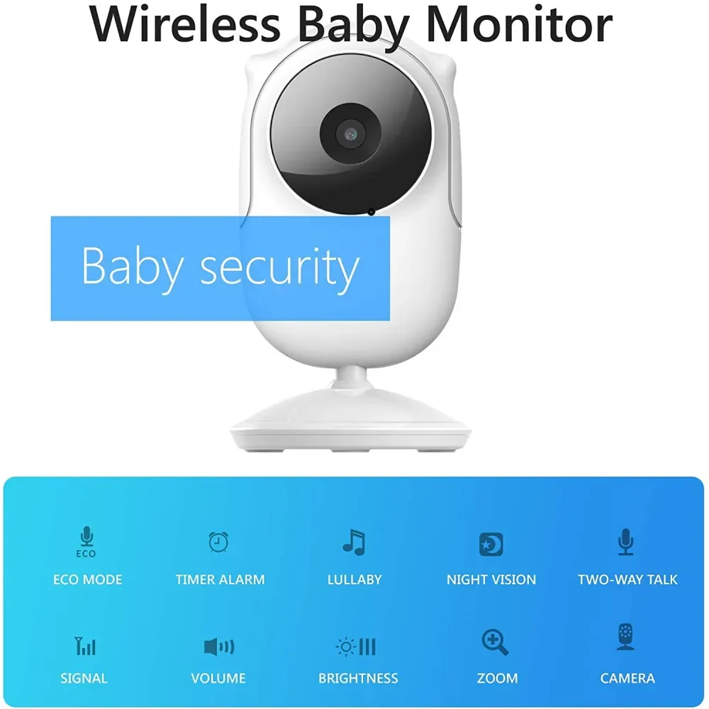 Babystar 2.4 Inch Video Baby Monitor High Resolution Baby Nanny Security Camera Night Vision Temperature Monitoring Babyphone