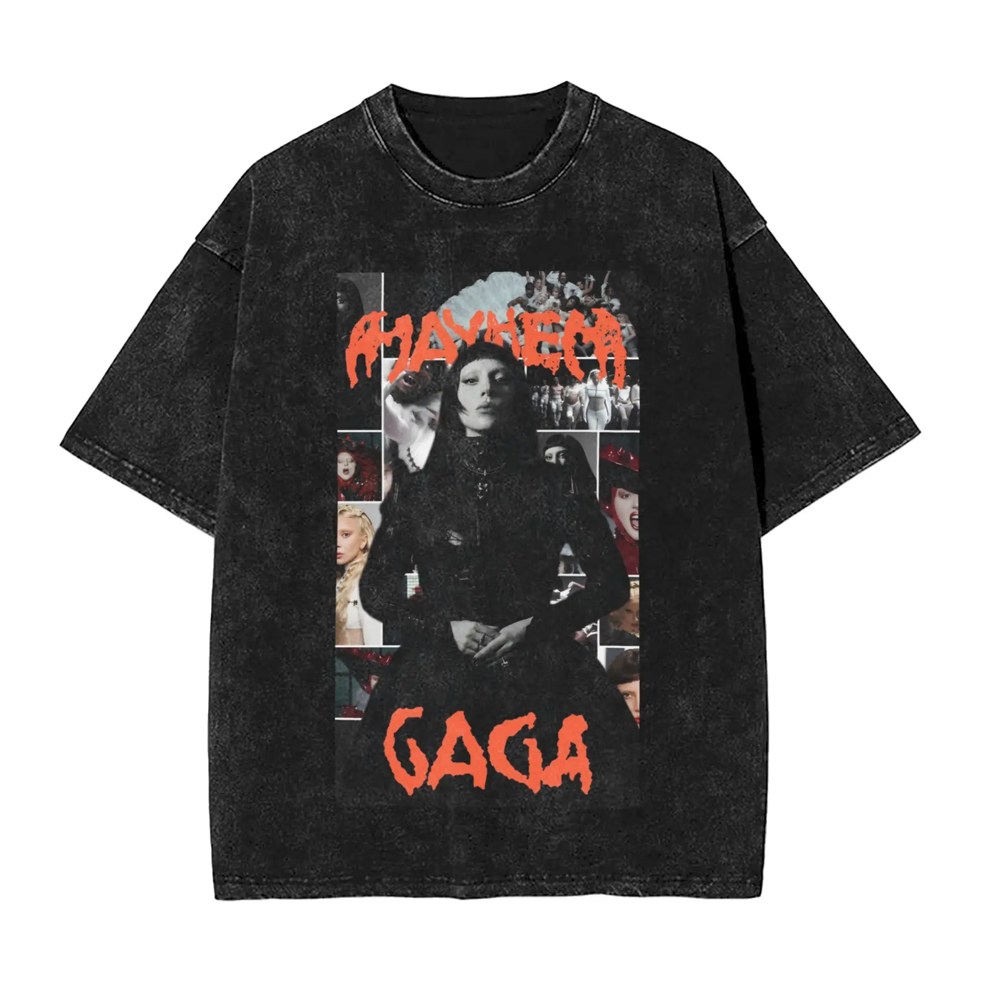 

Lady Gaga Mayhem 2025 Album Washed T Shirts Streetwear Hip Hop Fashion T-Shirts Tees Tops for Men Women 100% Cotton Streetwear