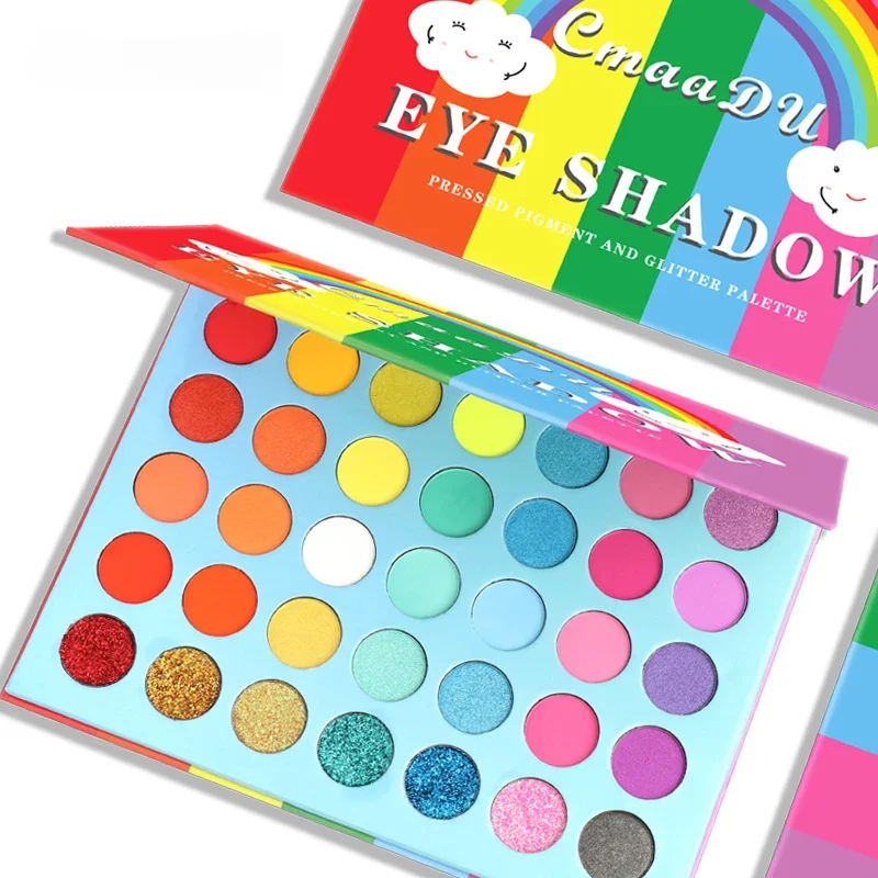 35 Colors Pastel Eyeshadow Palette Waterproof Rainbow Neon Eyeshadow Pallete Colorful Eye Shadow Lasting Pigment