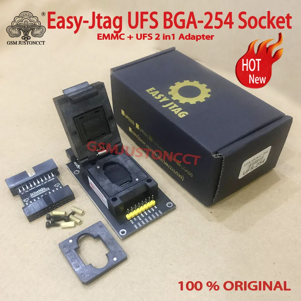 2024 Newest ORIGINAL Easy-Jtag Plus UFS BGA-254 Socket / EMMC 254 ( EMMC +UFS 2 IN 1) Adapter for EASY JTAG PLUS BOX work