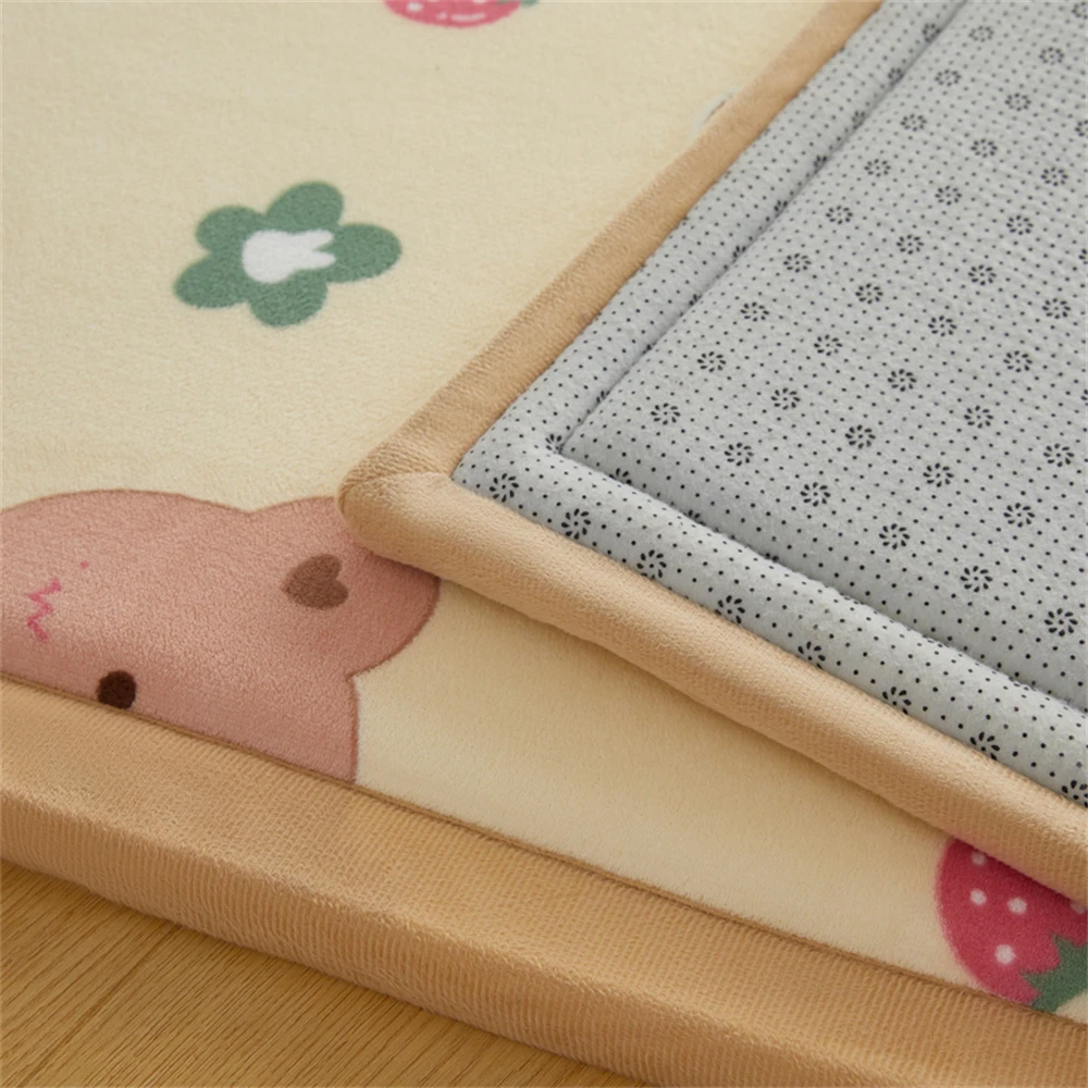 Thicken 2cm Tatami Carpet Coral Fleece Bedroom Living Room Carpet Window Bedside Children's Room Baby Crawling Home Non-Slip Mat
