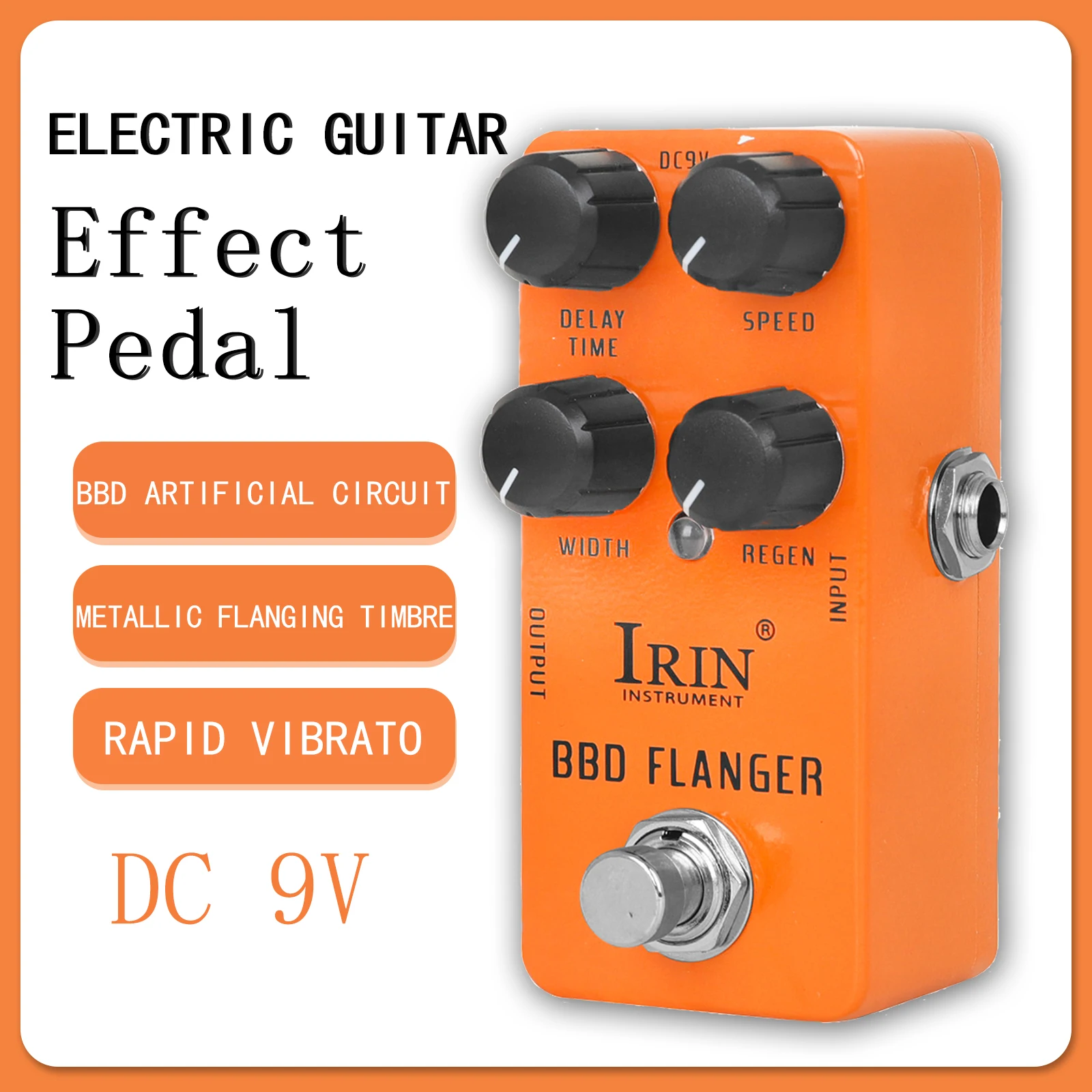 

IRIN RS-08 BBD Flanger Guitar Effect Pedal Metallic Flanging Timbre Effects True Bypass Pedals Electric Guitarra Accessories