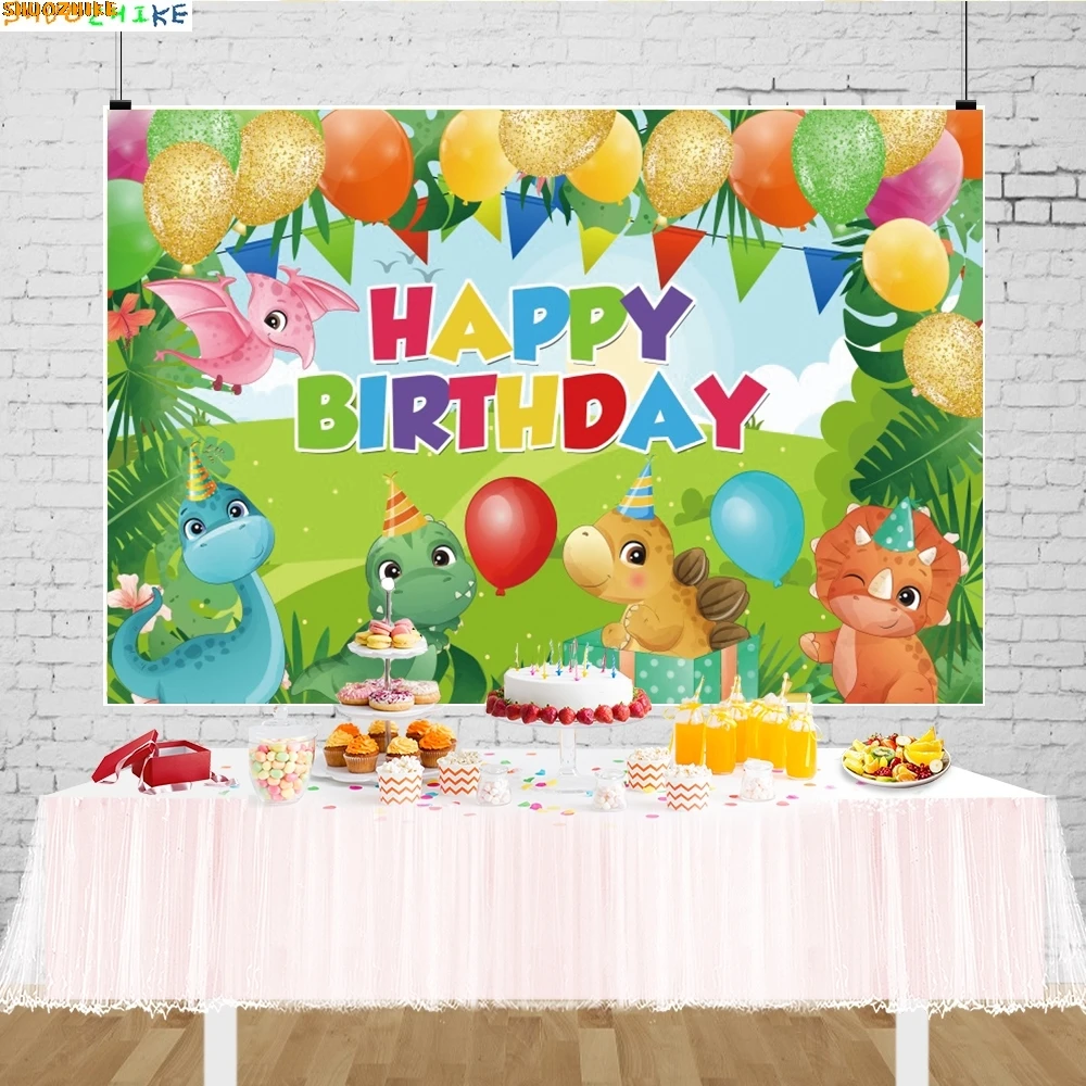 

Jurasic World Backdrop Photography Birthday Party Dinosaurs Decoration Cartoon Pink Dino Park Theme Background for Photoshoot