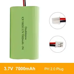 Doublepow 3.7V 18650 akumulatory litowe 7000mAh akumulator wędkarski LED Light głośnik Bluetooth + wtyczka PH 2.0