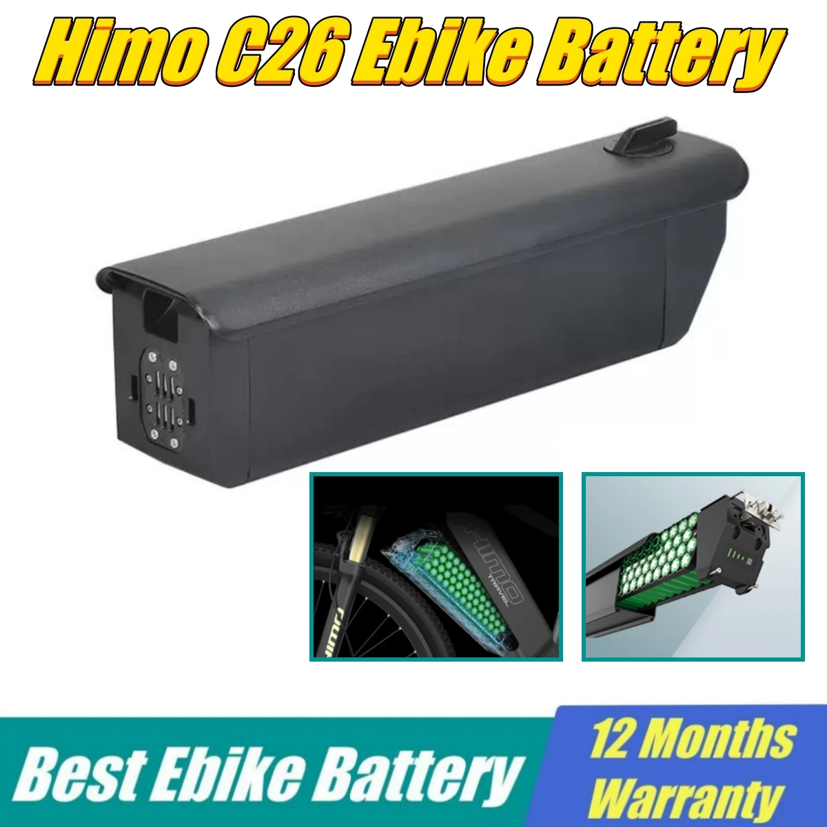 Himo C26 Frame Built-in Ebike Battery Pack 48V 14Ah 12.8ah 10.4ah Akku 36V 17.5ah 13ah for HIMALAYA ALASKA Fat Electric Bike