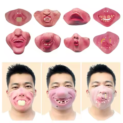Halloween Mask Cosplay Funny Unisex Adluts Creative Mouth asks Halloween Carnival Party Costume Props