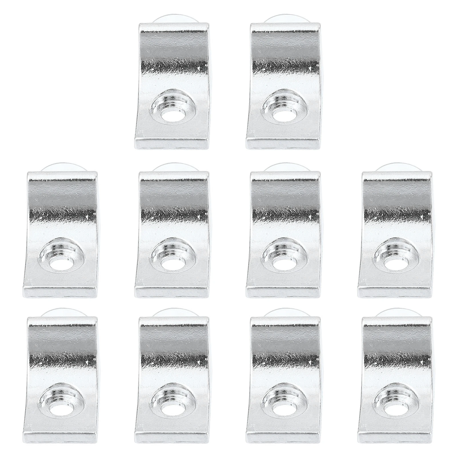 

10pcs Glass Shelf Brackets Heavy Duty Zinc Alloy Corner Brace Suction Cup Partition Pegs Workbench Mounting Hardware