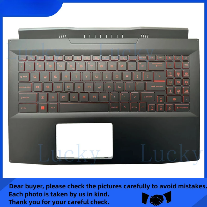

Новая крышка для клавиатуры MSI Katana GF66 MS-1581 MS-1582 с полной красной подсветкой