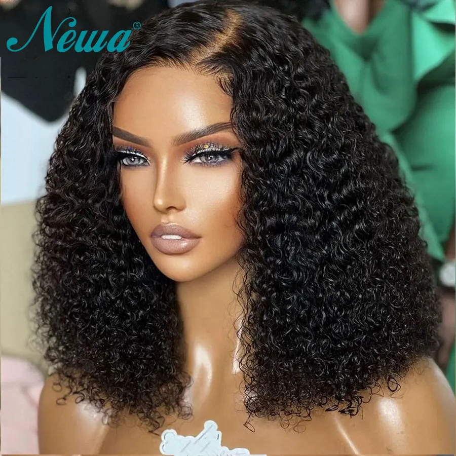 Short Curly Human Hair Wigs 13x6 HD Lace Frontal Wig Glueless Preplucked Human Wigs Ready To Go 13x6 Lace Front Human Hair Wigs image 3