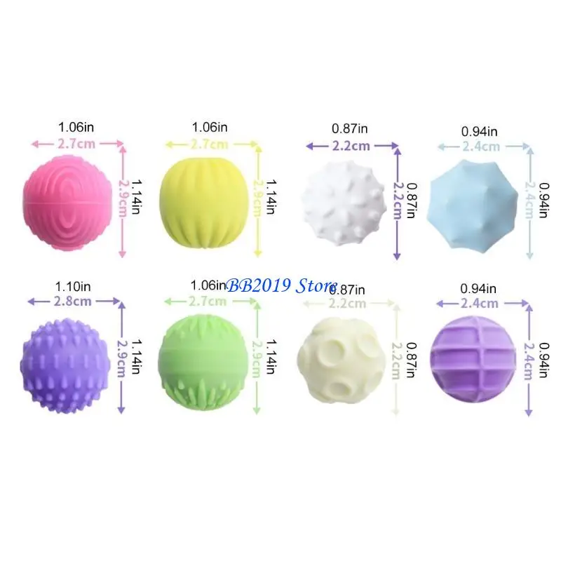 Q0KB 4pcs Sensory Tactilely Silicone Balls Toy fo Office Students Hand Release
