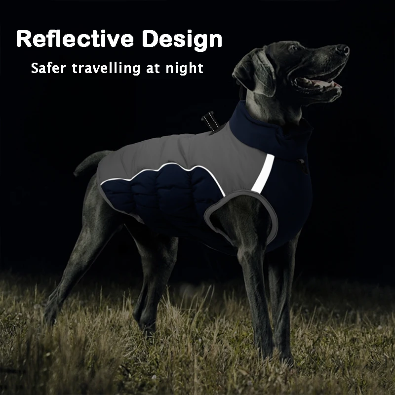 Big Dog Jacket Waterproof Dog Clothes for Medium Large Dogs Winter Pet Costume French Bulldog Coat Labrador German Shepherd Vest