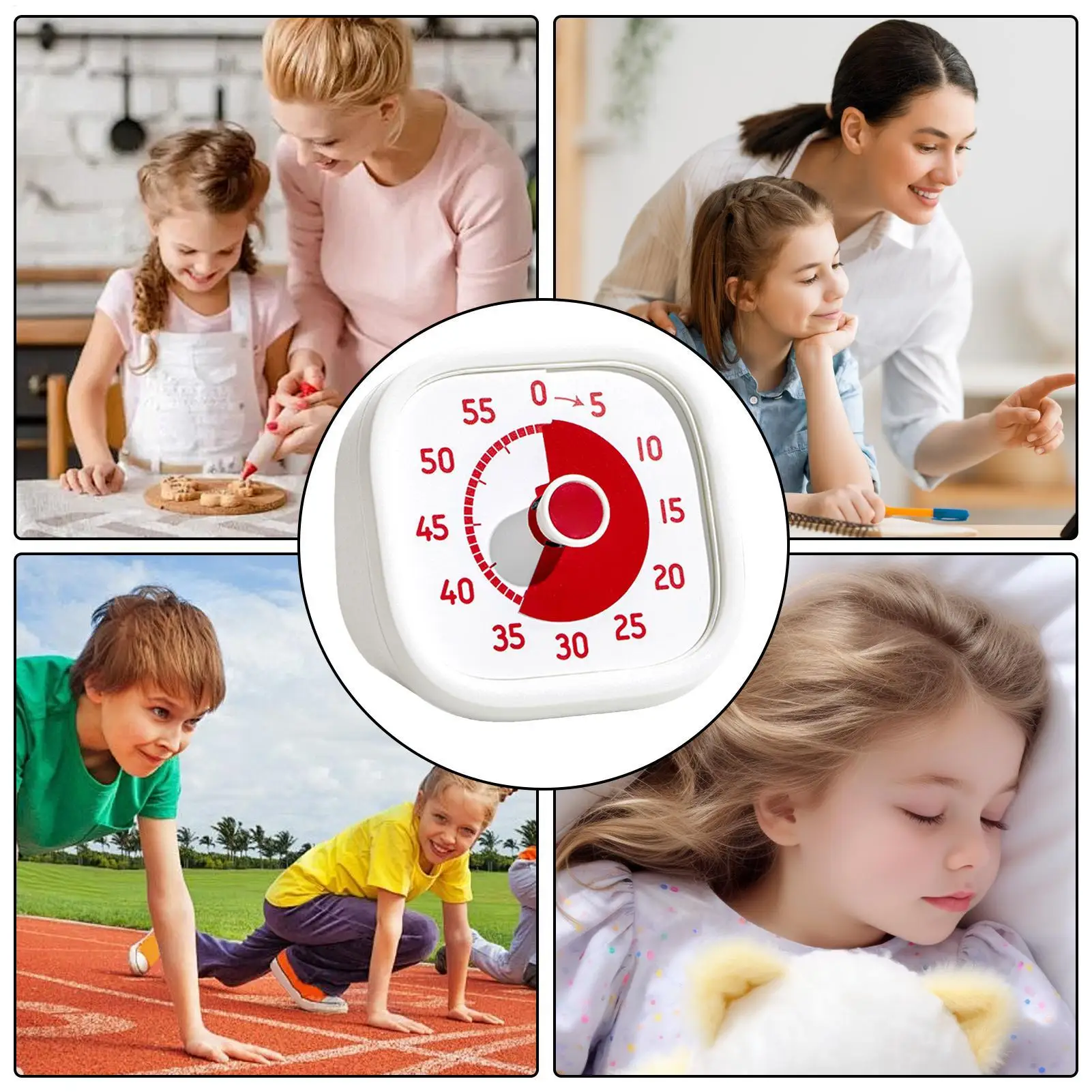 School Visual Timer 60 Minutes Toddler Timer Kitchen cooking timer Silent Time Management Tool Kitchen Accessories For Kid Adult
