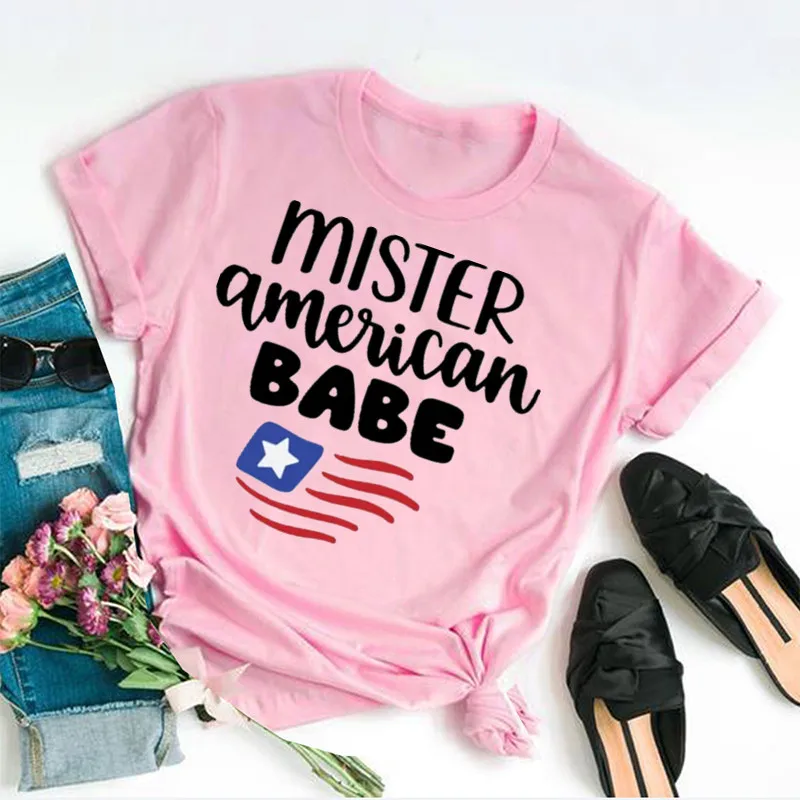 American Babe Shirt Patriotic Kids Boy 4th of July Toddler Youth Kids Patriotic  Independence Day 100% Cotton y2k Drop Shipping