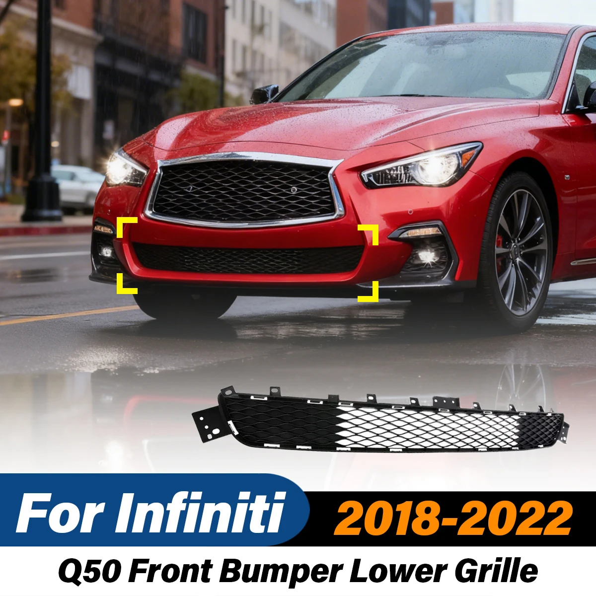 

Для Infiniti Q50 2014 2015 2016 2017 2018 2019 2020 2021 2022 автомобильный передний бампер, нижняя решетка радиатора, комплект модификации кузова