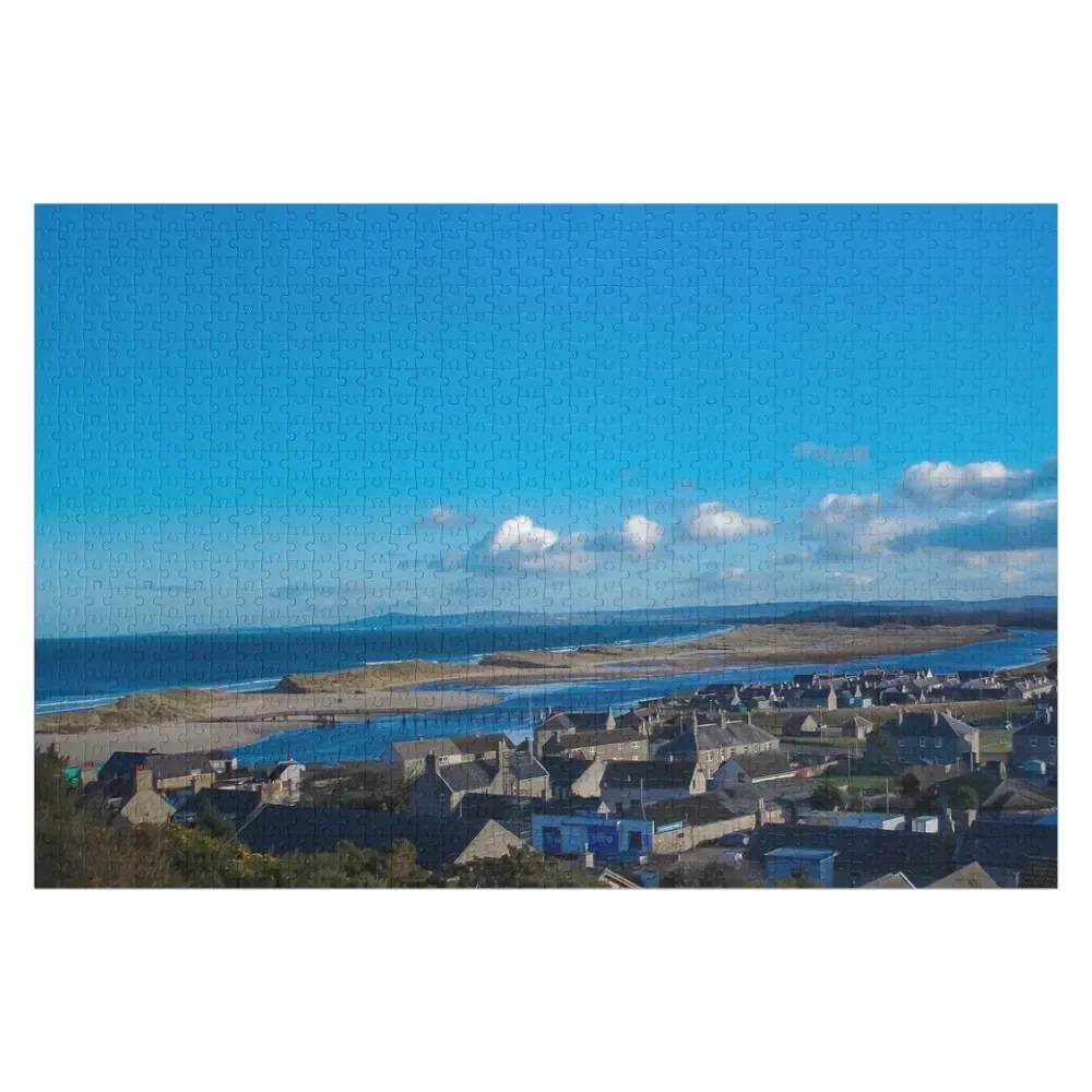 Lossiemouth East Beach, Moray, Scotland Układanka Drewniane pudełka Drewniane zwierzę Niestandardowy prezent Spersonalizowane puzzle dla dzieci